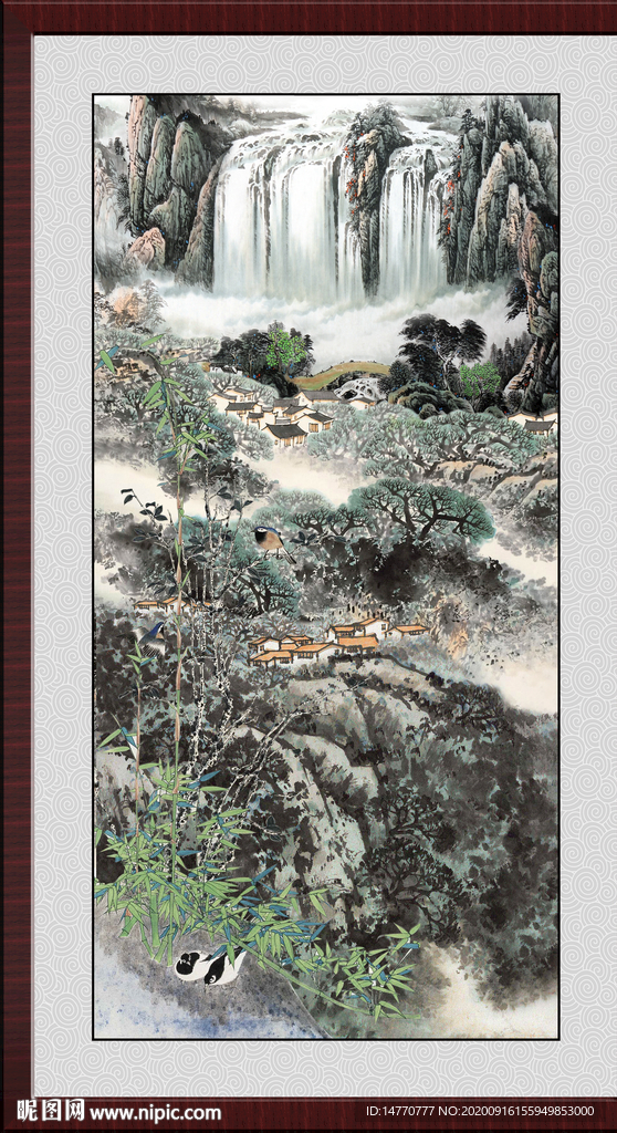 竖幅山水画