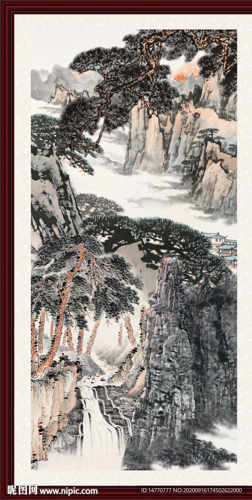 竖幅山水画