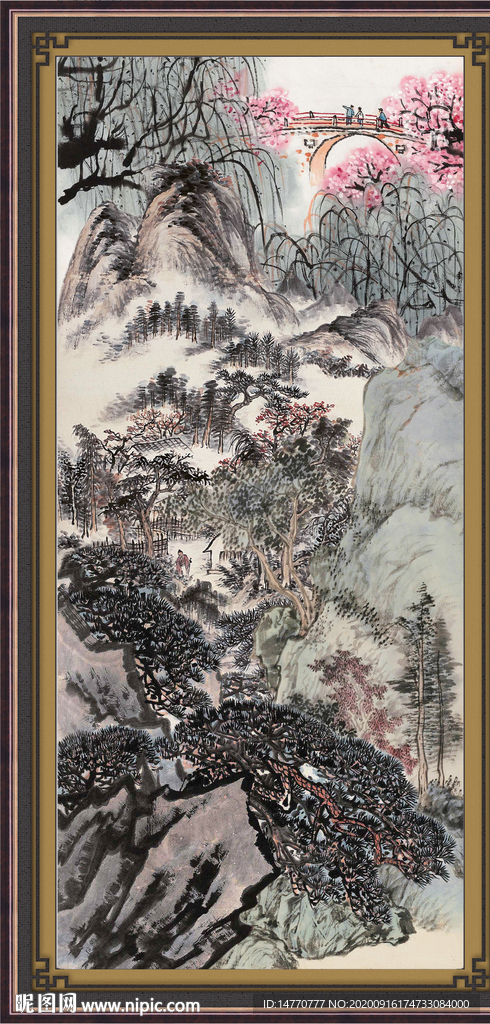 竖幅山水画
