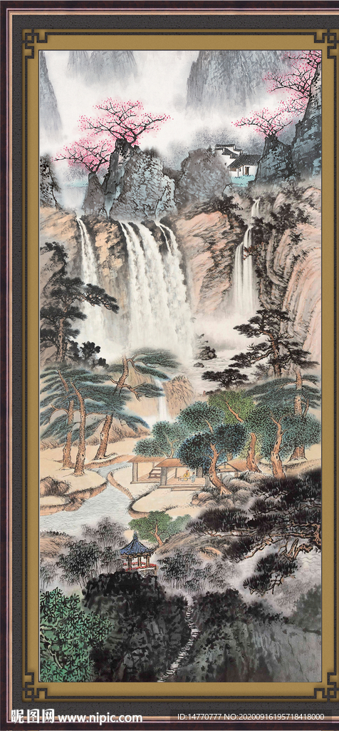 竖幅山水画