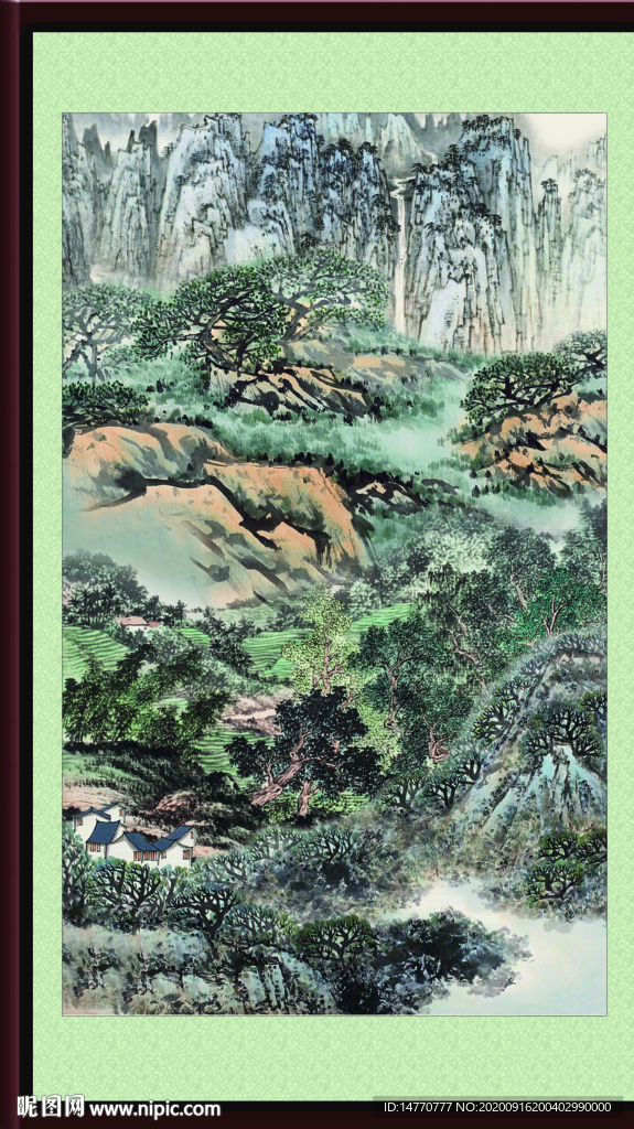 竖幅山水画