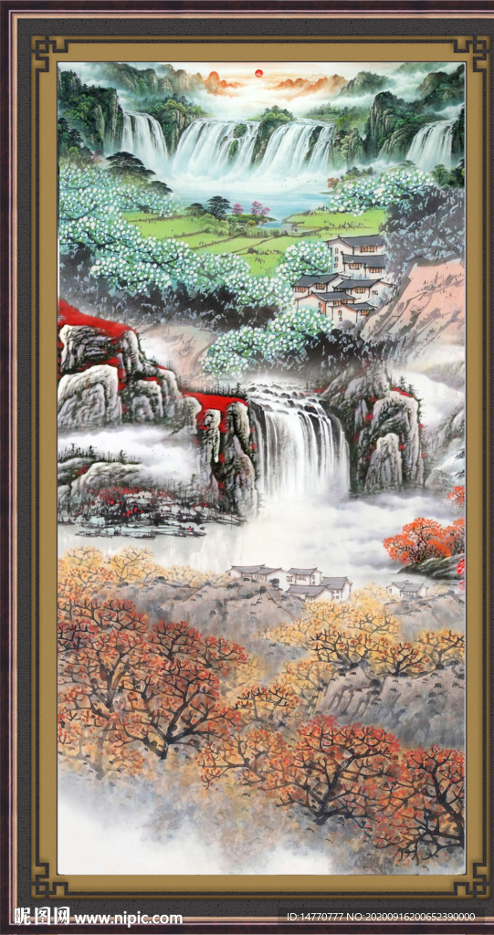 竖幅山水画