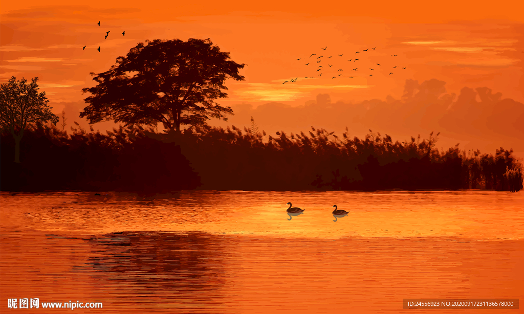 油画风景意境山水画