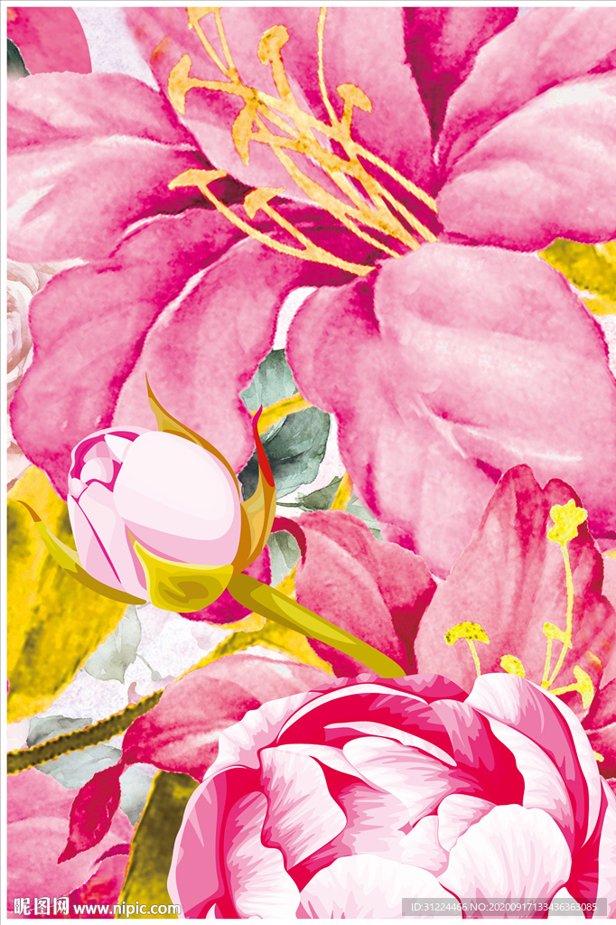 玫瑰花婚礼海报背景图片