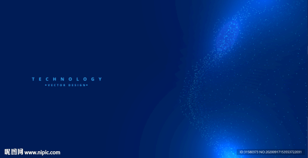 蓝色科技粒子发光数字背景设计