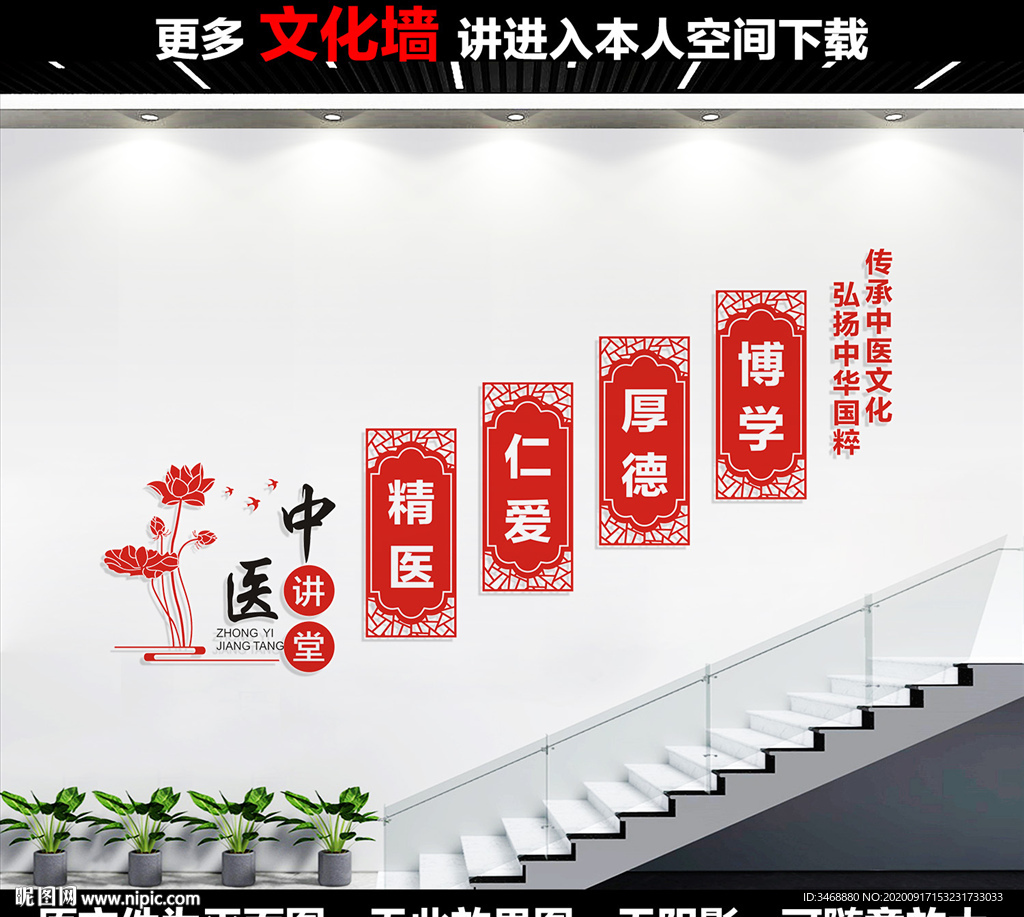 中医楼梯标语
