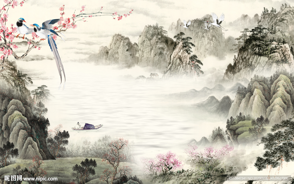 中式风新上架山水画 TIF分层