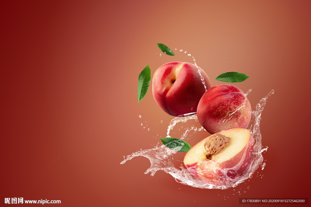 桃子水蜜桃水饮料设计素材