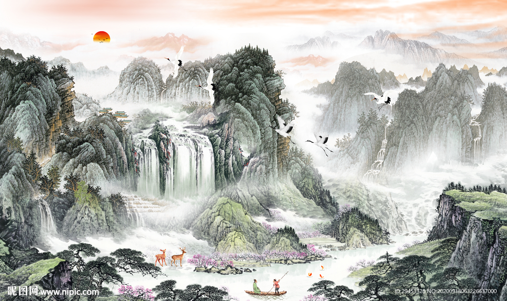 最新 热卖新山水画 tif分层