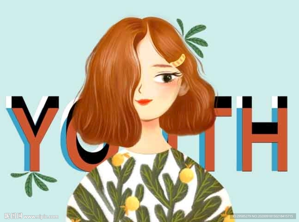 清新文艺女孩插画