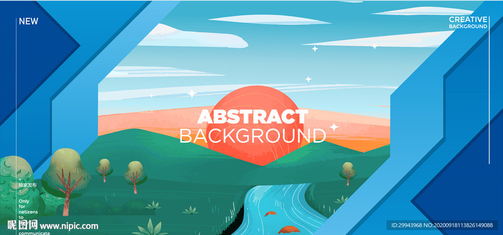 日落创意背景素材