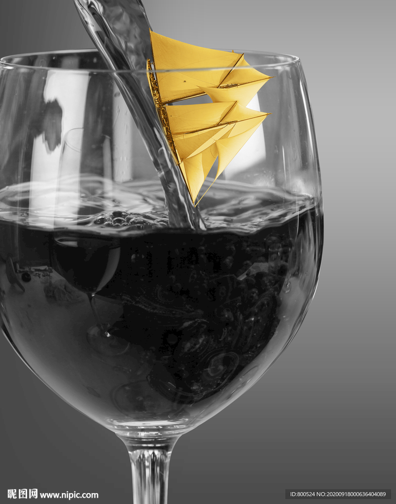 杯中扬帆酒杯餐厅装饰画