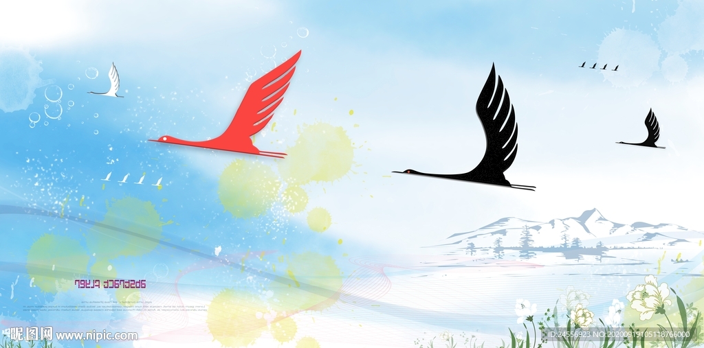 新中式油画风景山水画意境山水画