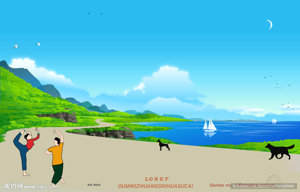 新中式山水画意境山水画油画风景