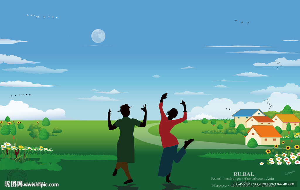 新中式山水画意境山水画油画风景