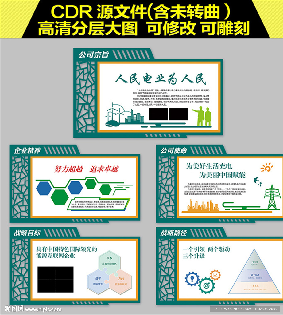 国网企业文化造型展板