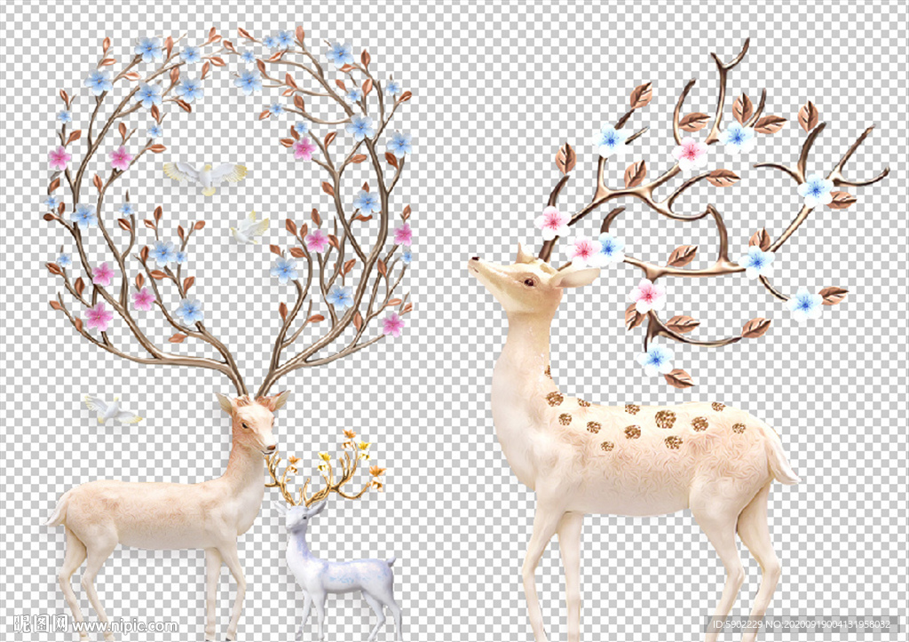 北欧麋鹿 鹿角开花