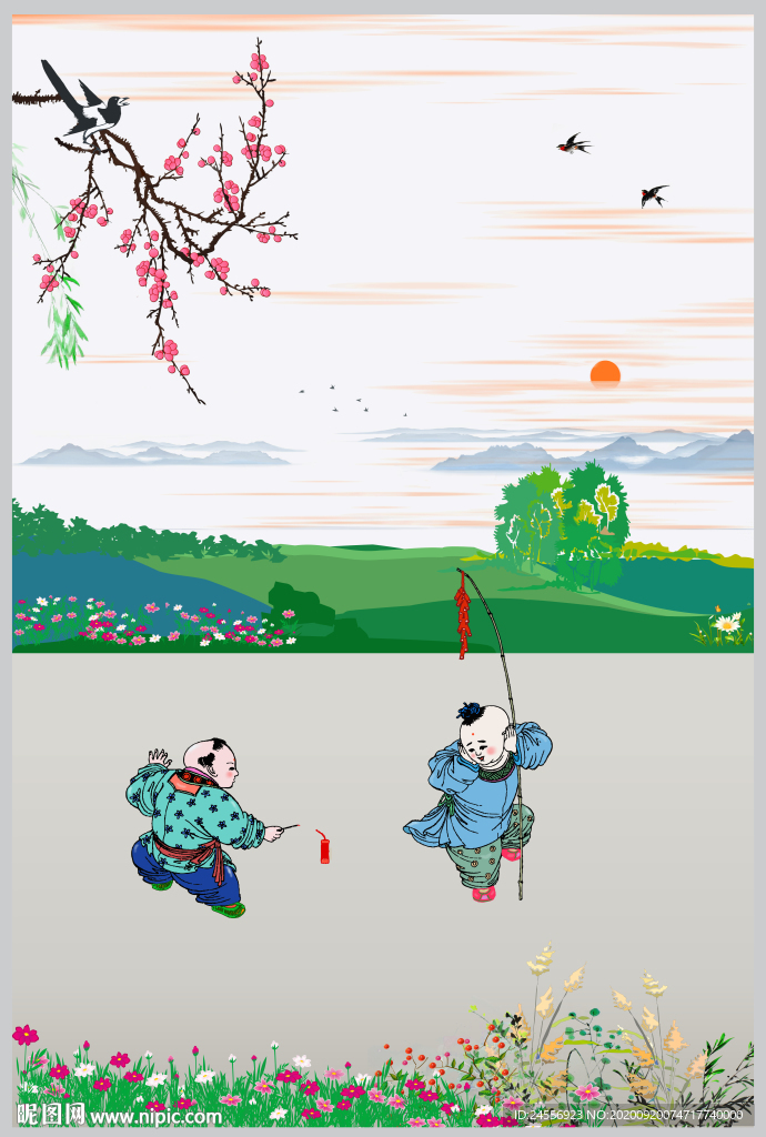 新中式油画风景山水画意境山水画