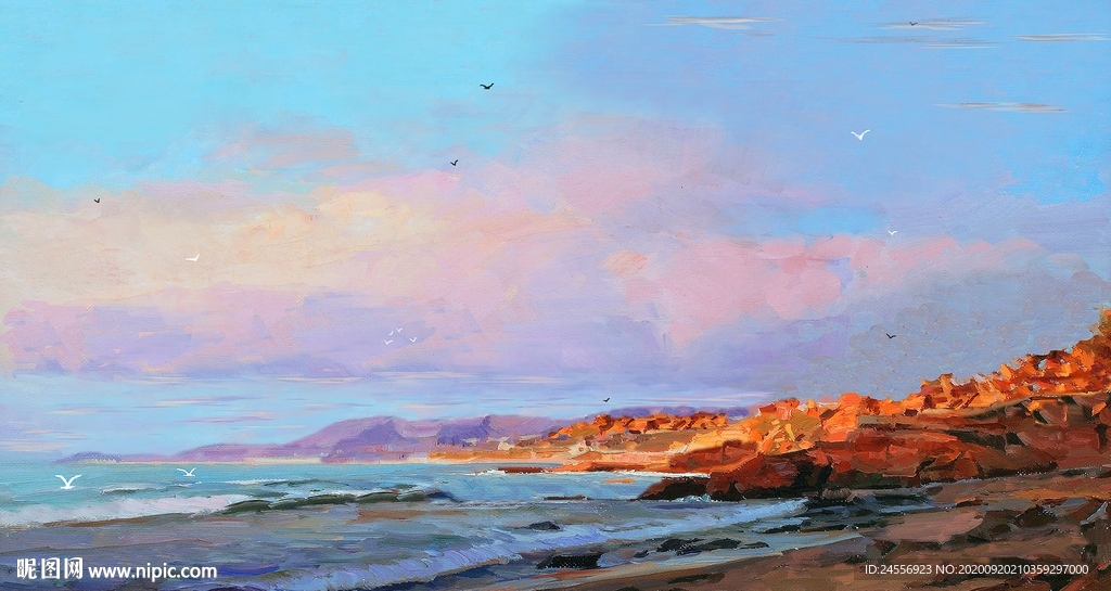 新中式油画风景山水画意境山水画