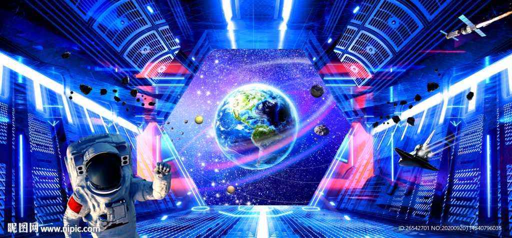 3D立体宇宙星空背景墙