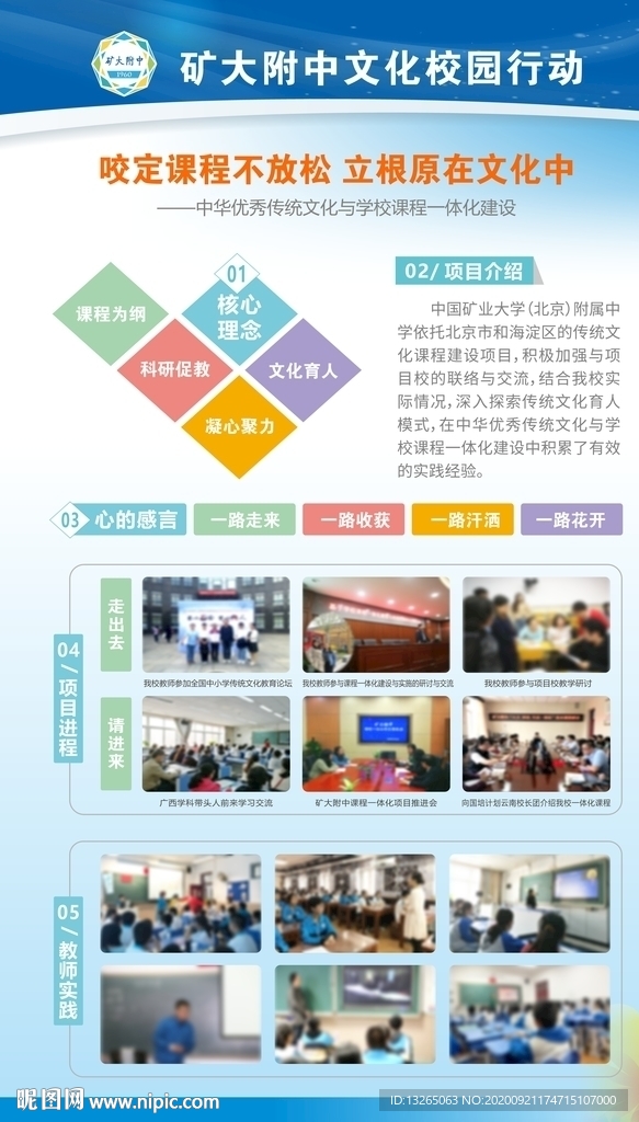 蓝色展板 宣传栏 学校文化