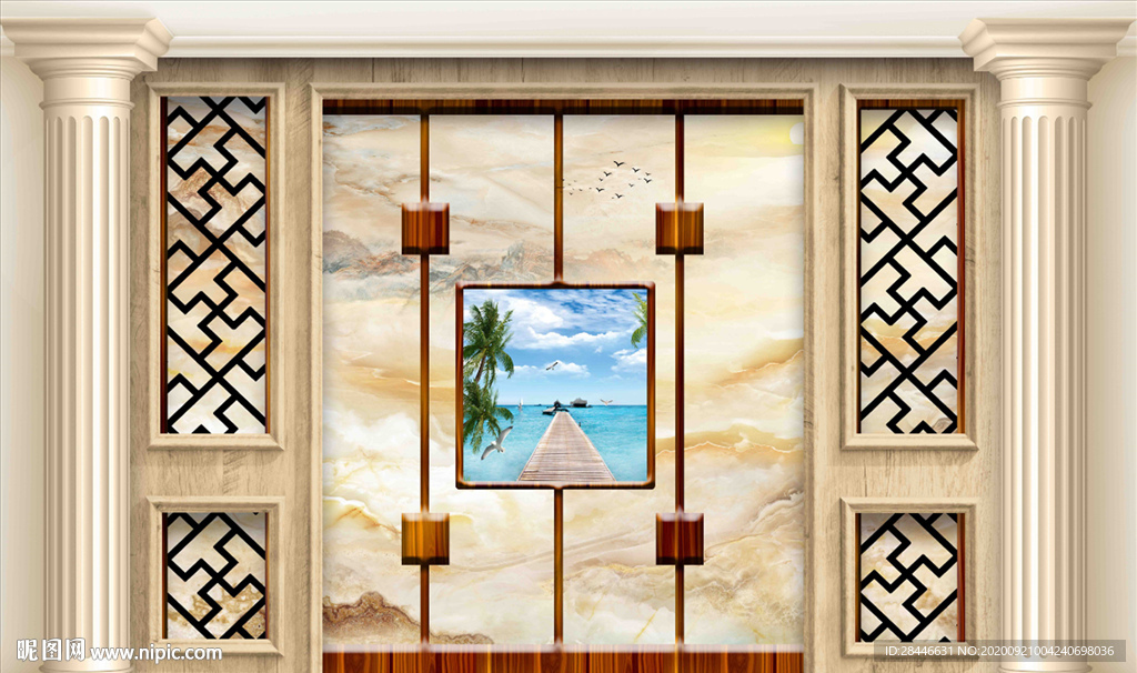 新中式轻奢 护墙板背景墙