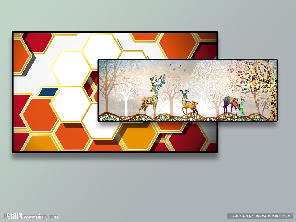 组合画抽象装饰画