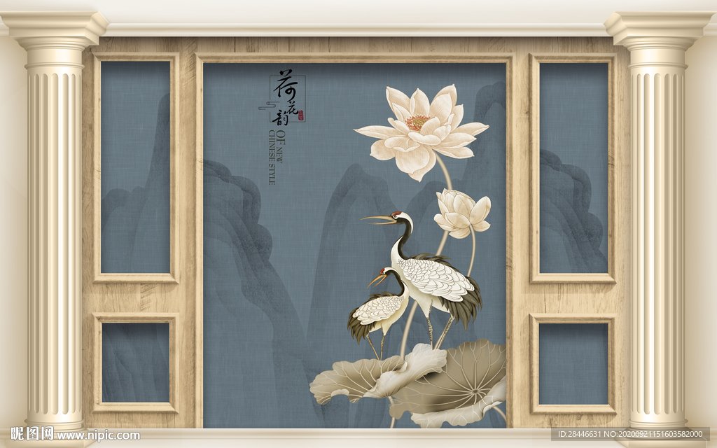 新中式背景墙