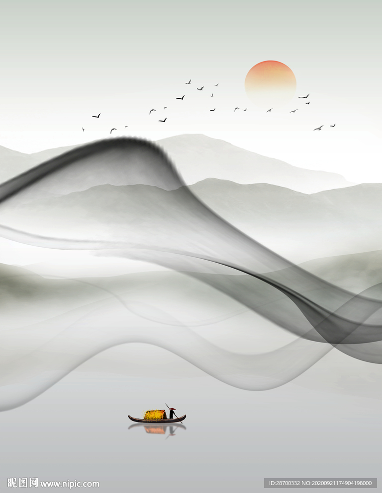 水墨山水装饰画