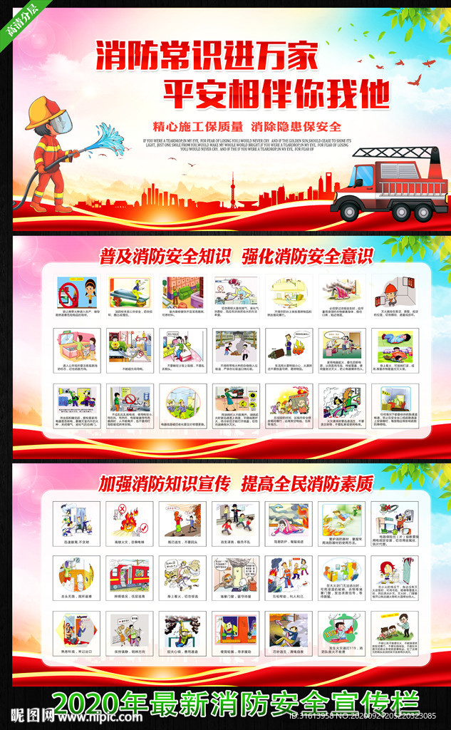消防安全 消防展板