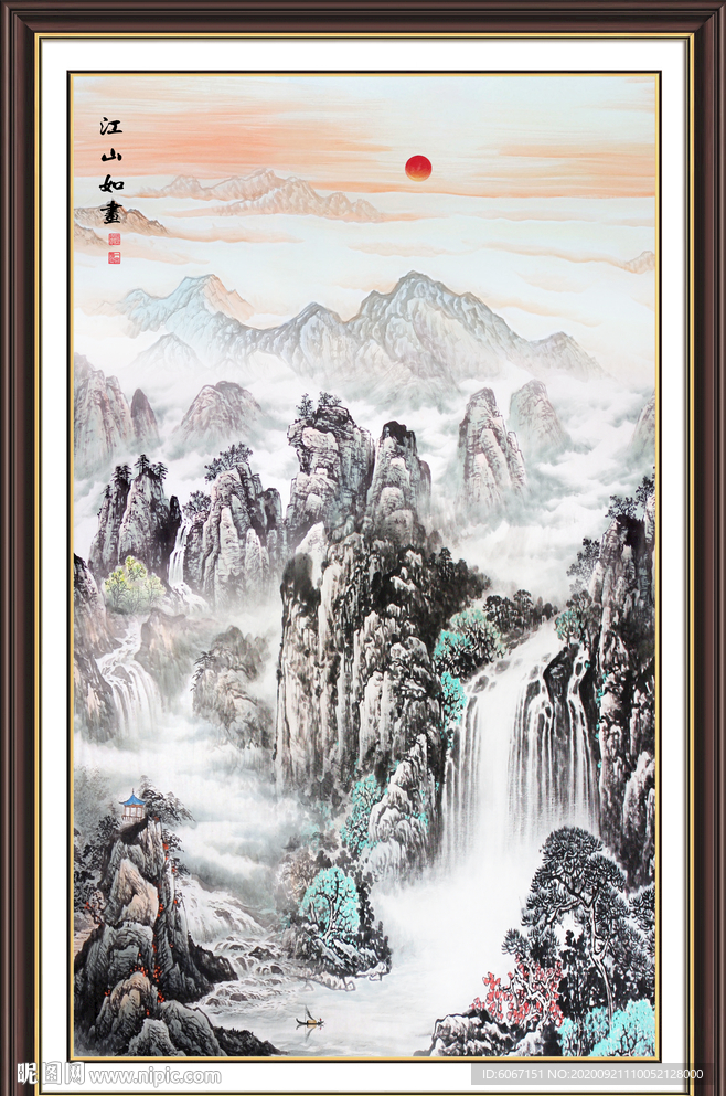 竖幅山水画