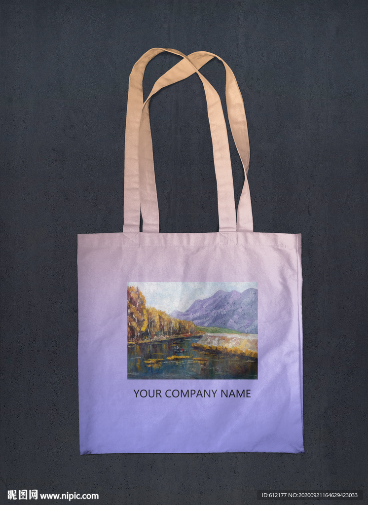 绘画图案帆布袋设计样机