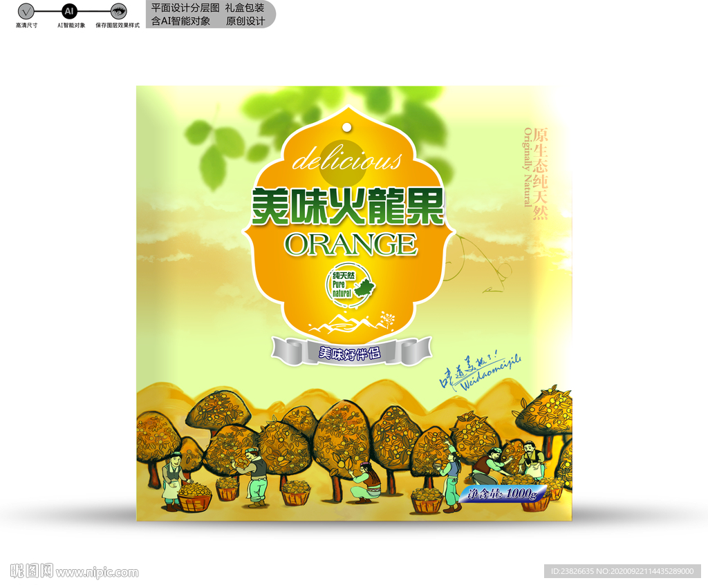 火龙果包装 分层文件