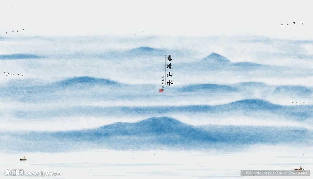 水墨山水画意境山水画禅境山水