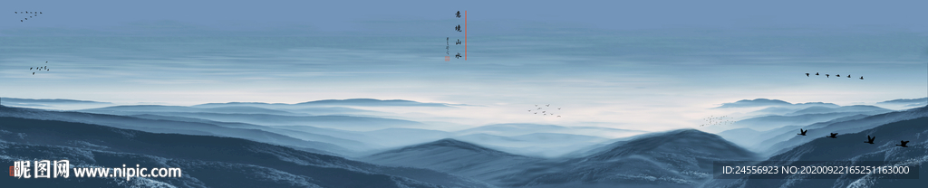 水墨山水画意境山水画禅境山水