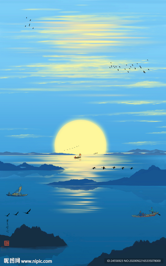 水墨山水画意境山水画禅境山水