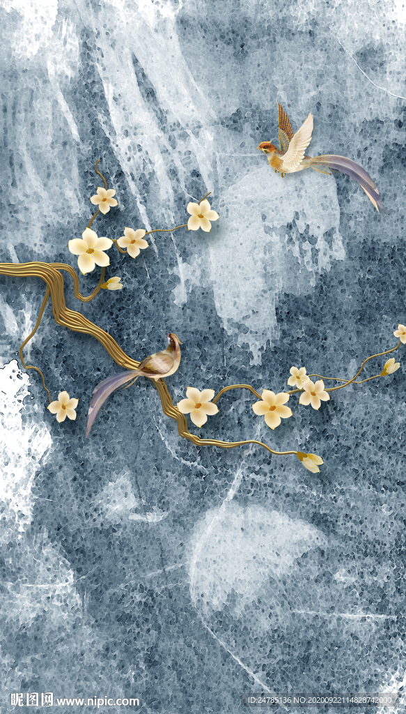 花鸟手绘装饰画