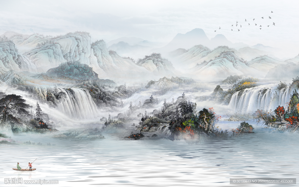 爆款 山水大气新画 TIF分层