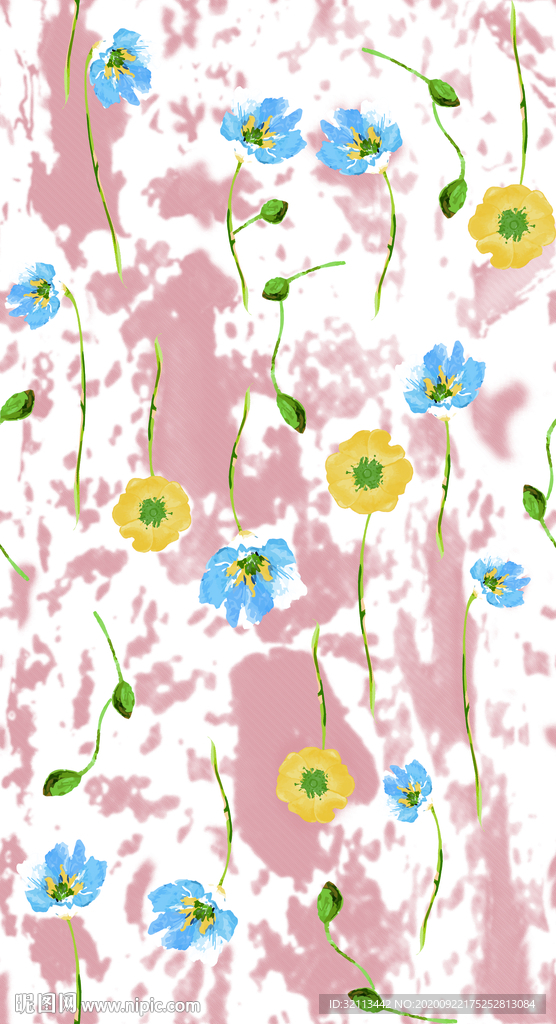 花朵  扎染  数码印花