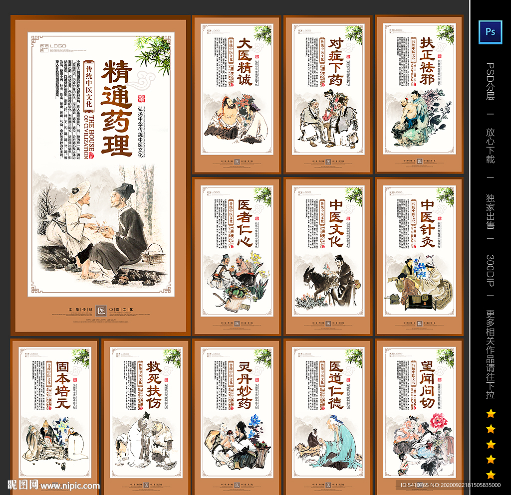 中医名人 中医展板 中医挂画