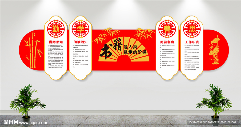 读书阅览室展板