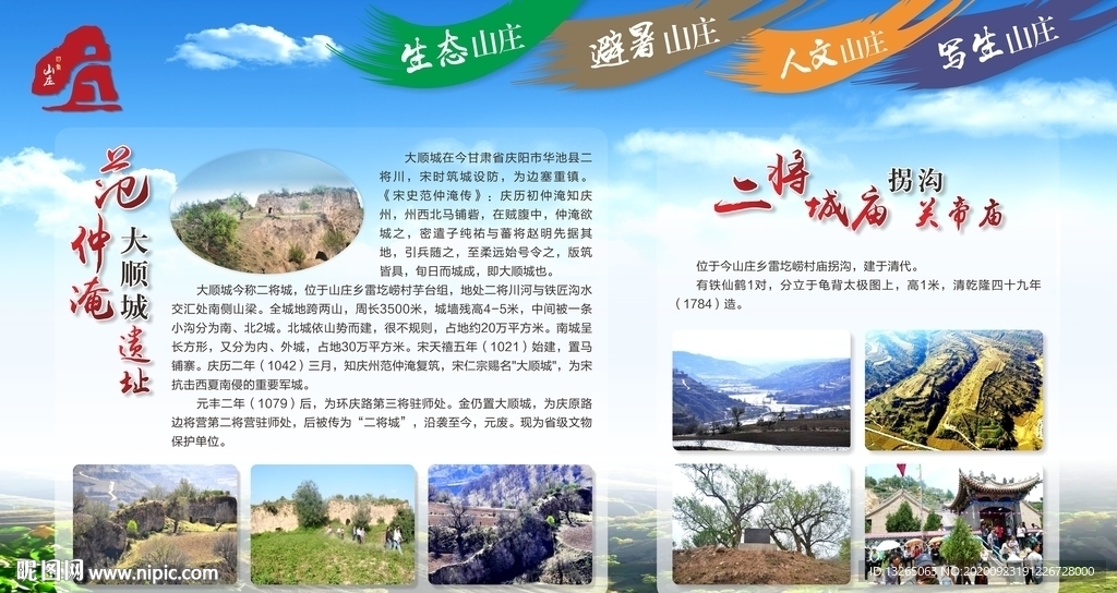 范仲淹 关帝庙 蓝色展板