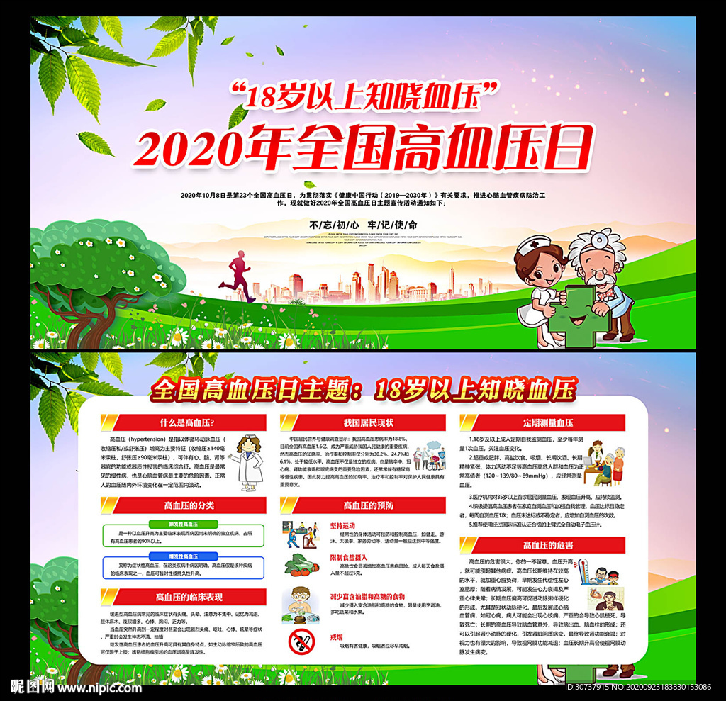 2020年全国高血压日展板