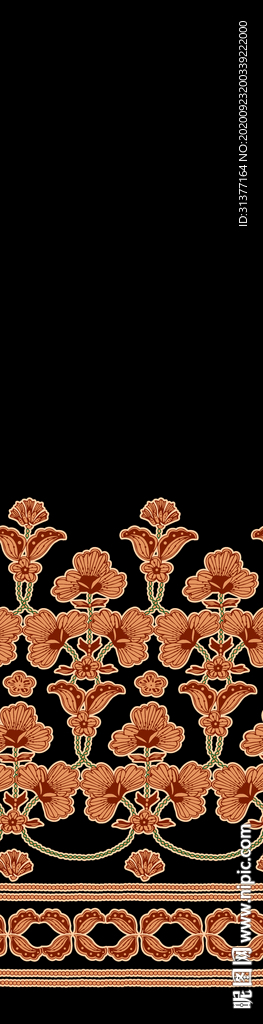 条纹花边定位花