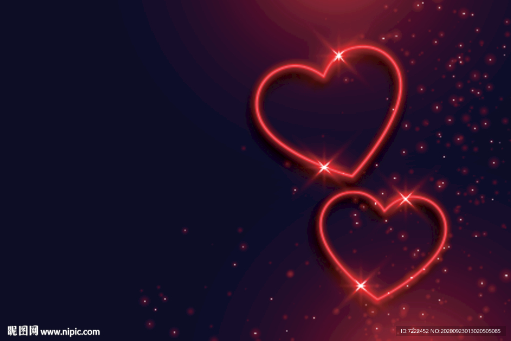 霓虹爱心浪漫背景
