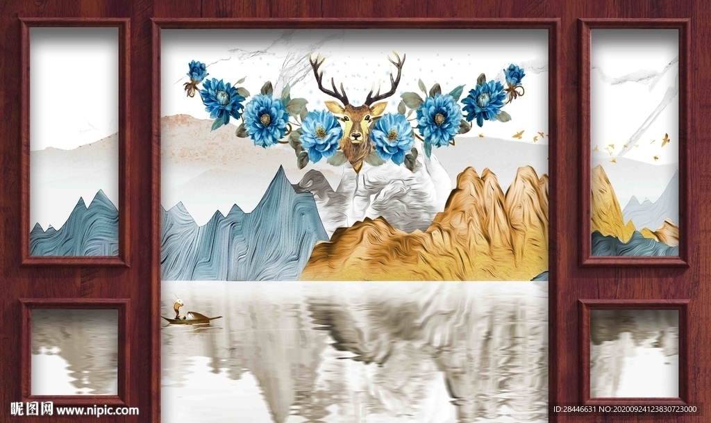 新中式轻奢护墙板背景墙