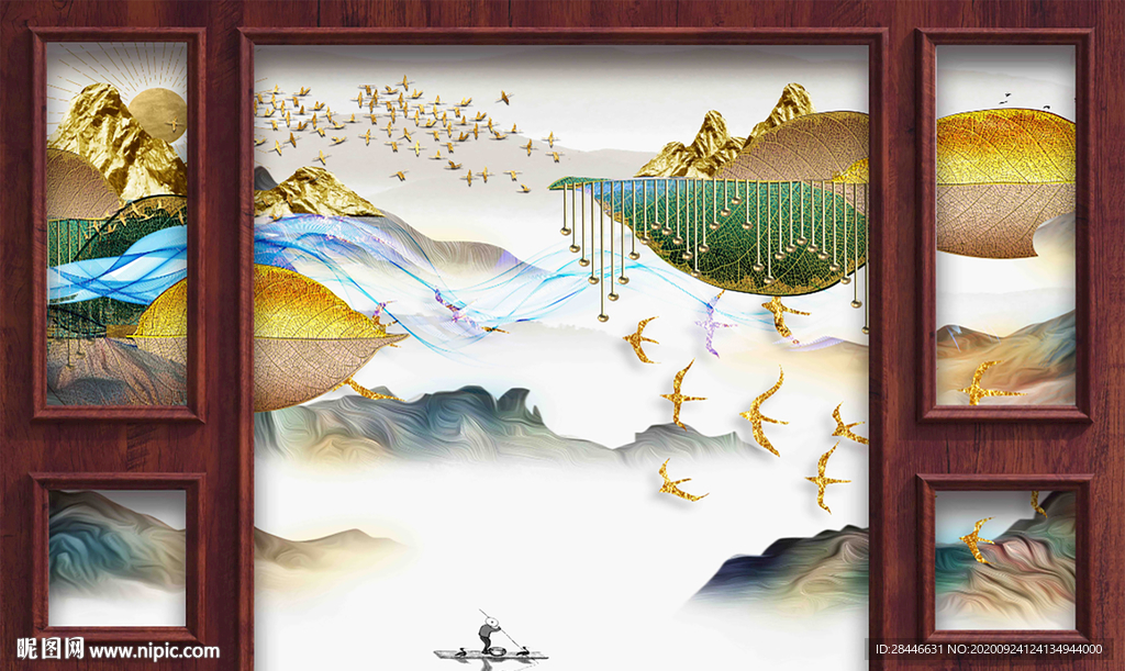 新中式轻奢护墙板背景墙