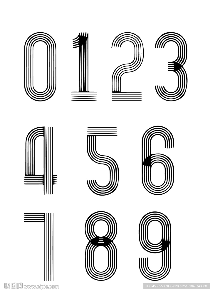 数字 矢量 艺术字