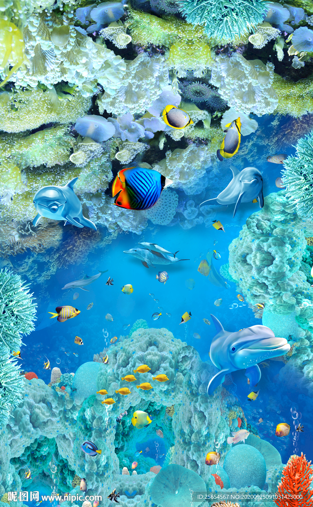 海底世界3D立体地板地画