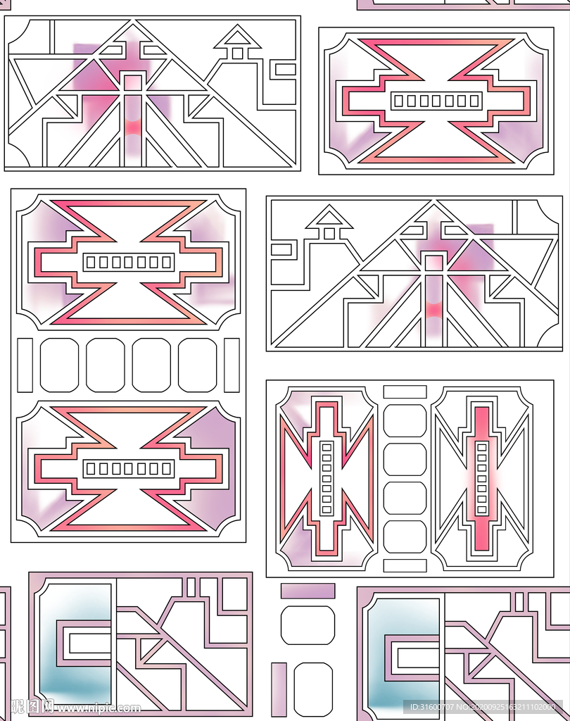 个性几何设计印花图案
